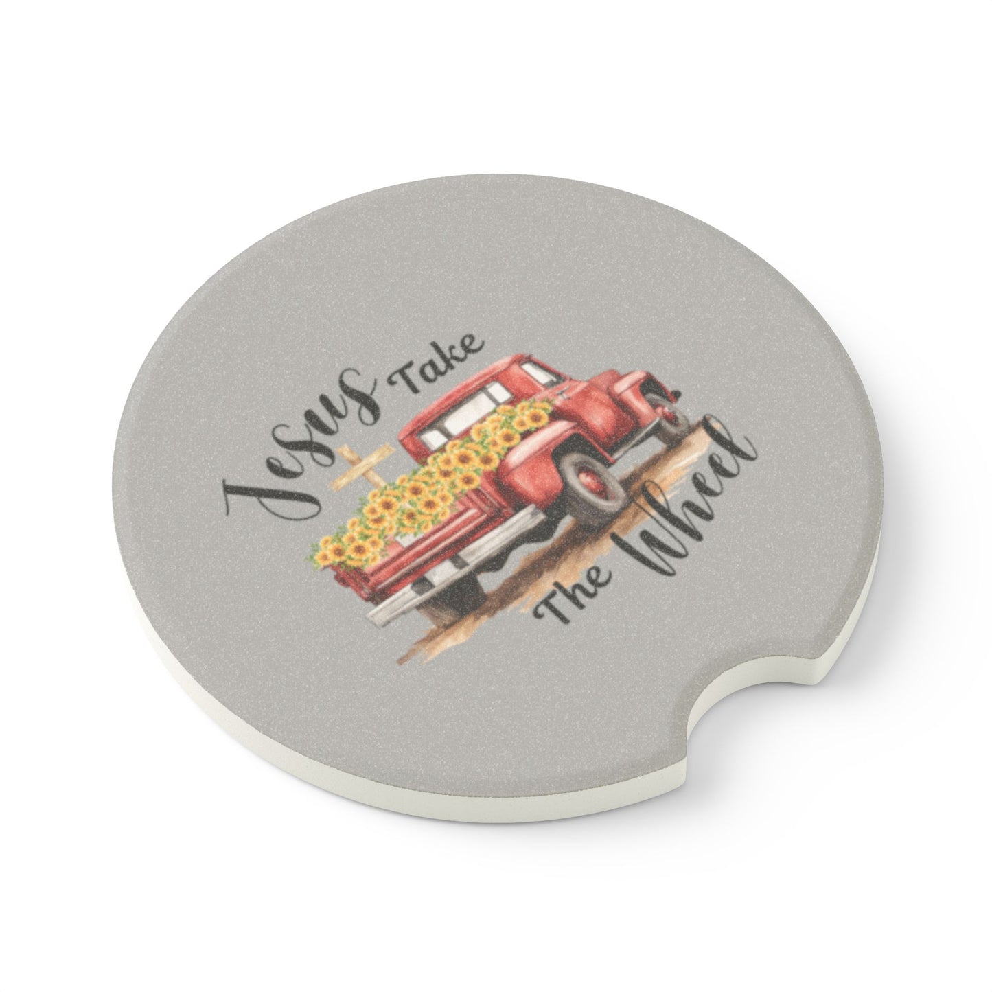 Rustic Car Coaster, Jesus Take the Wheel, Coffee Car Accessory, Gift for Drivers, Farmhouse Decor, Unique Auto Gift