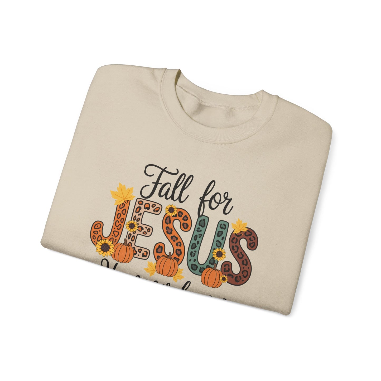 Cozy Christian Sweatshirt, Fall for Jesus, Unisex Crewneck, Religious Apparel, Faith-Based Gift, Inspirational Clothing