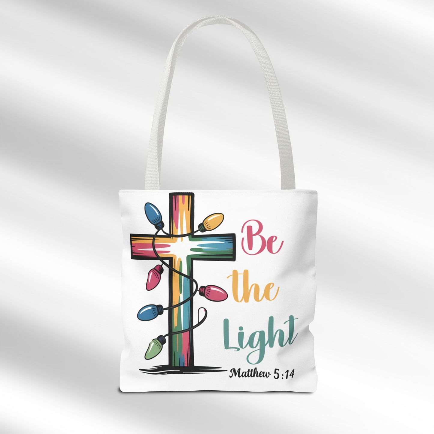 Be the Light Christmas Cross Tote Bag - Festive & Durable Carryall