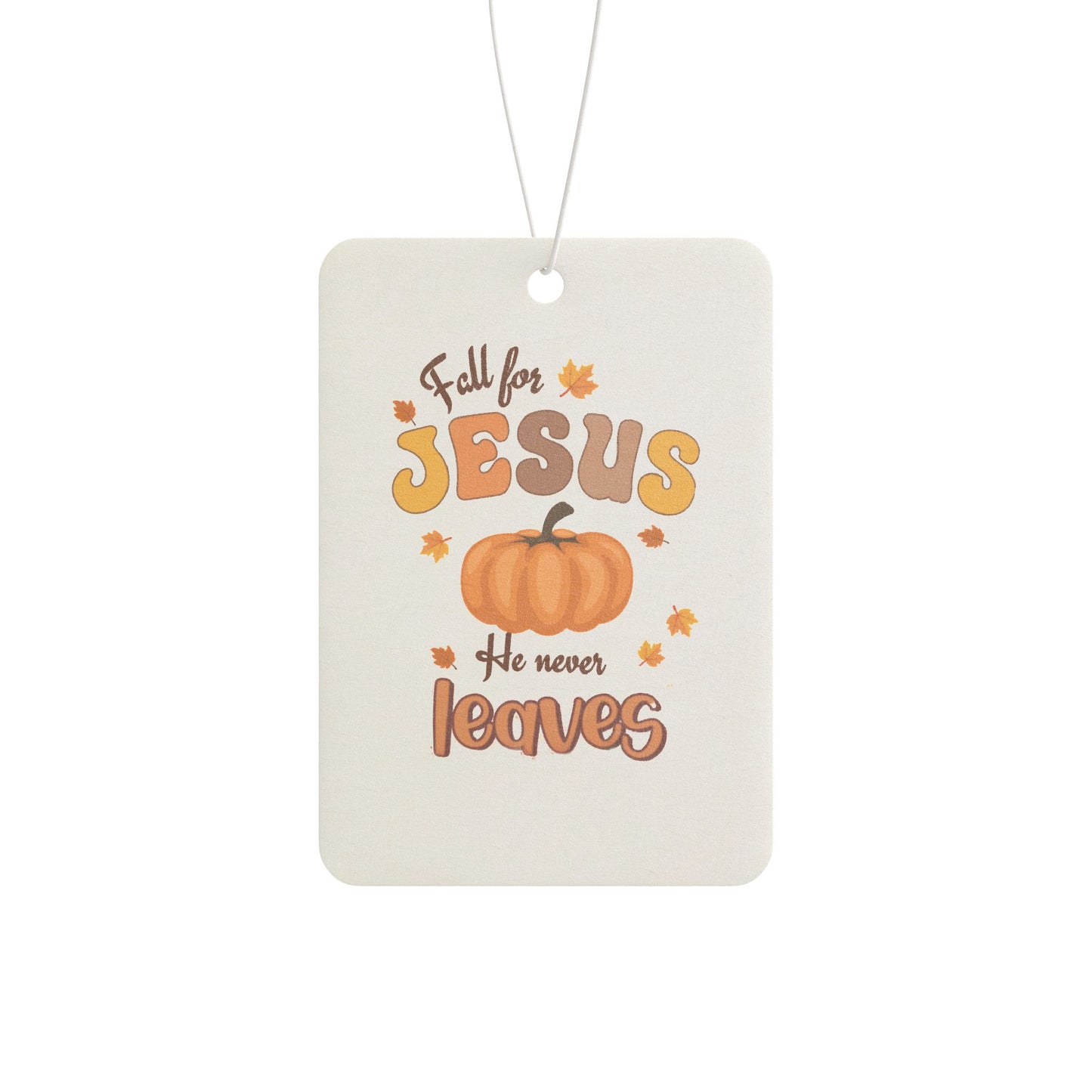 Fall for Jesus Pumpkin Car Air Freshener, Christian Car Decor, Autumn Scent, Faith-Based Gift, Thanksgiving Decor