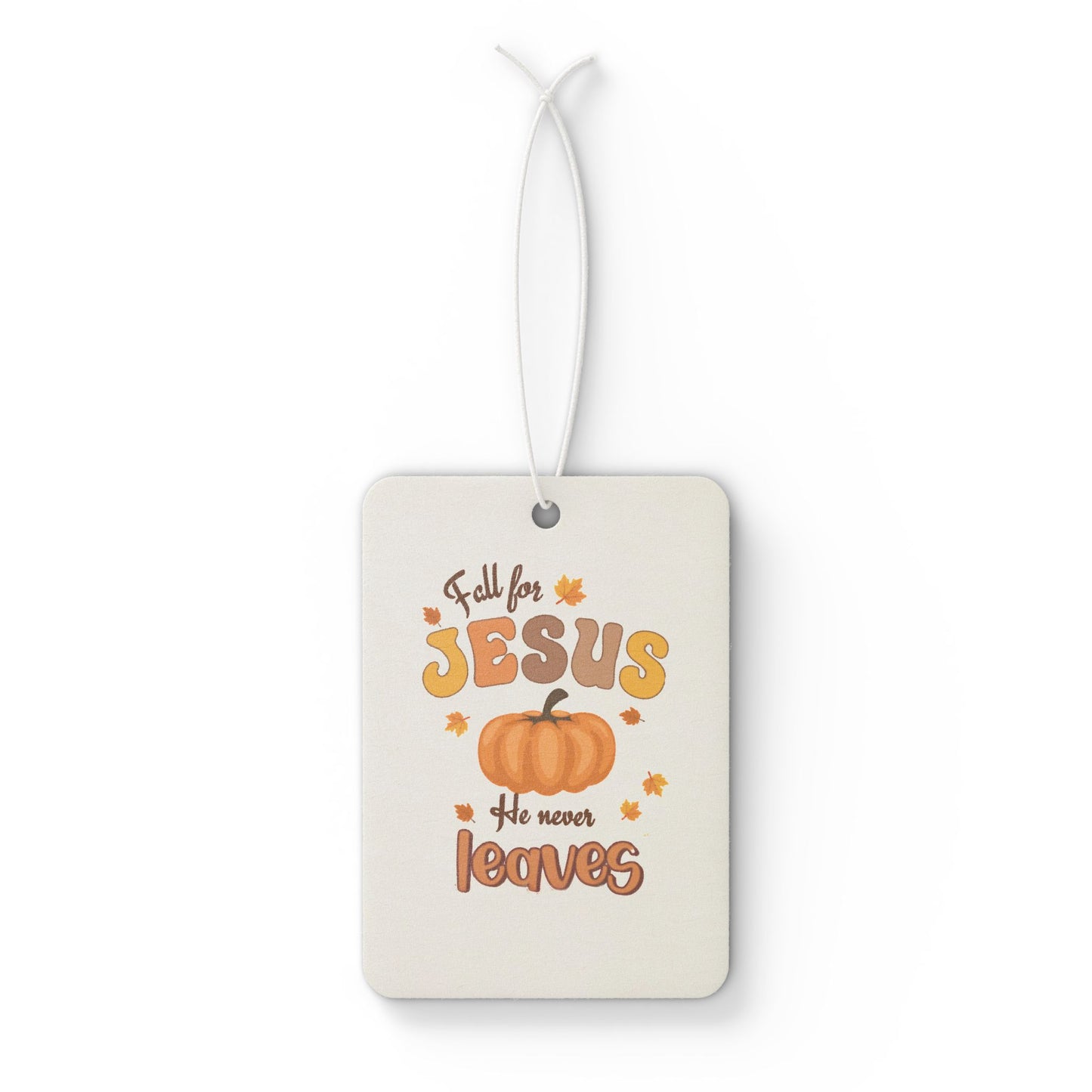 Fall for Jesus Pumpkin Car Air Freshener, Christian Car Decor, Autumn Scent, Faith-Based Gift, Thanksgiving Decor