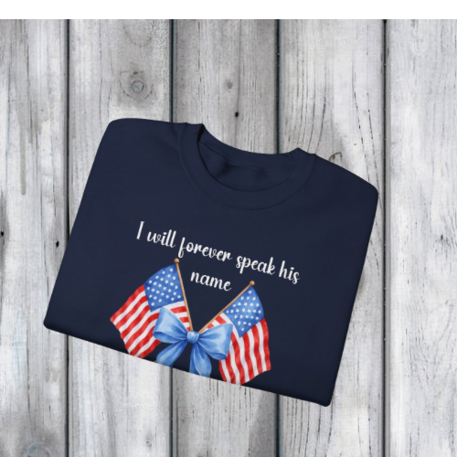 Charlie Kirk Memorial Tribute Sweatshirt, Comfort Wear for Remembrance, Unisex Crewneck, Gift for Loved Ones, Honor and Cherish Forever