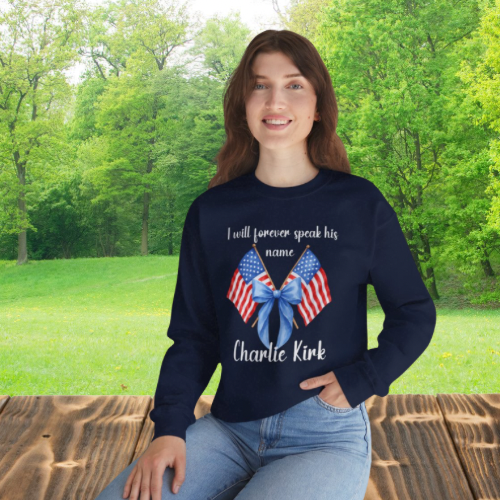 Charlie Kirk Memorial Tribute Sweatshirt, Comfort Wear for Remembrance, Unisex Crewneck, Gift for Loved Ones, Honor and Cherish Forever