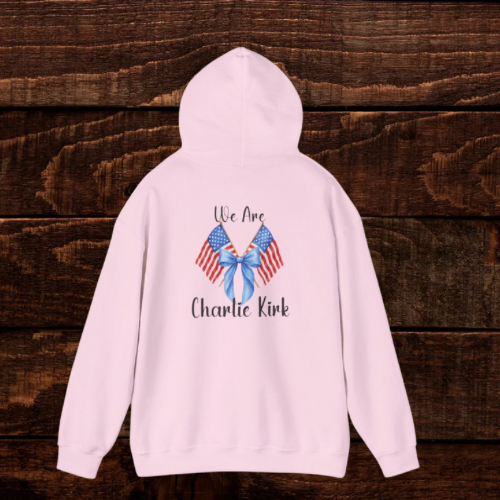 Charlie Kirk Patriotic Unisex Hooded Sweatshirt | Customizable, Comfortable, Perfect Gift for Holidays, Festivals, July 4th, Charitable Events