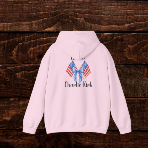 Charlie Kirk Patriotic Unisex Hooded Sweatshirt | Customizable, Comfortable, Perfect Gift for Holidays, Festivals, July 4th, Charitable Events