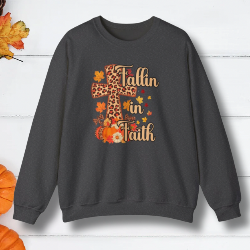 Fall Faith Crewneck Sweatshirt - Cozy Autumn Style, Perfect for Thankgiving, Christian Gift, Faith-Inspired Apparel, Unisex Sweatshirt