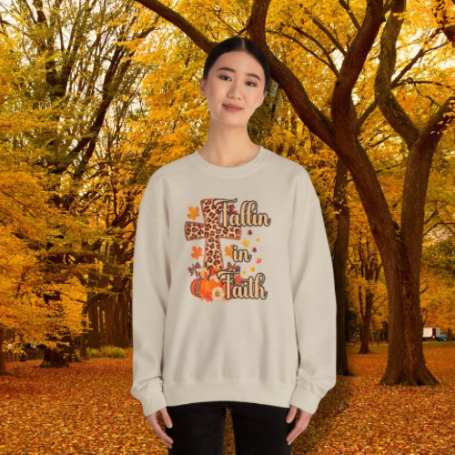 Fall Faith Crewneck Sweatshirt - Cozy Autumn Style, Perfect for Thankgiving, Christian Gift, Faith-Inspired Apparel, Unisex Sweatshirt