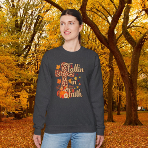 Fall Faith Crewneck Sweatshirt - Cozy Autumn Style, Perfect for Thankgiving, Christian Gift, Faith-Inspired Apparel, Unisex Sweatshirt