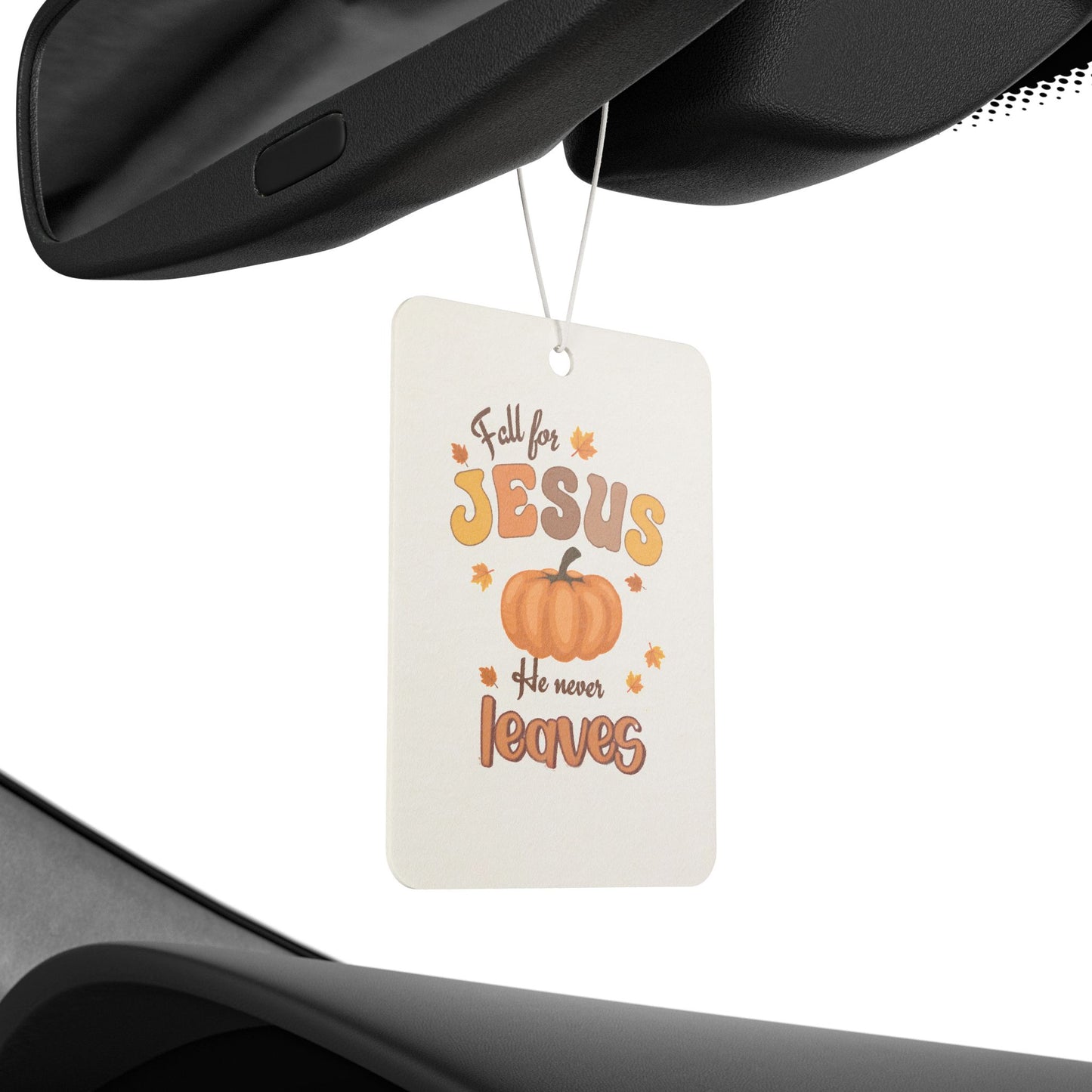 Fall for Jesus Pumpkin Car Air Freshener, Christian Car Decor, Autumn Scent, Faith-Based Gift, Thanksgiving Decor