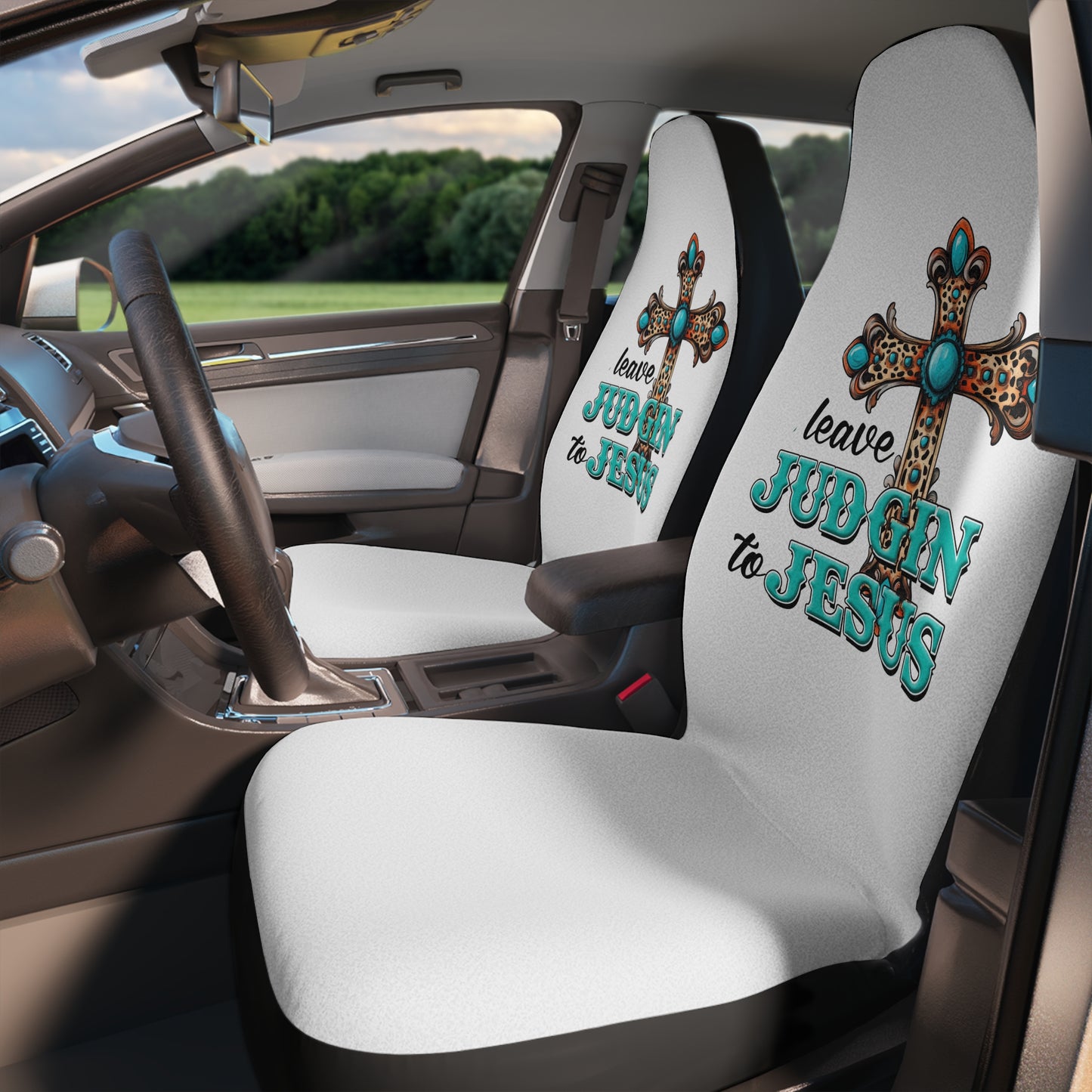 Christian Car Seat Covers with Inspirational Quotes, Faith-Based Gifts, Auto Accessories