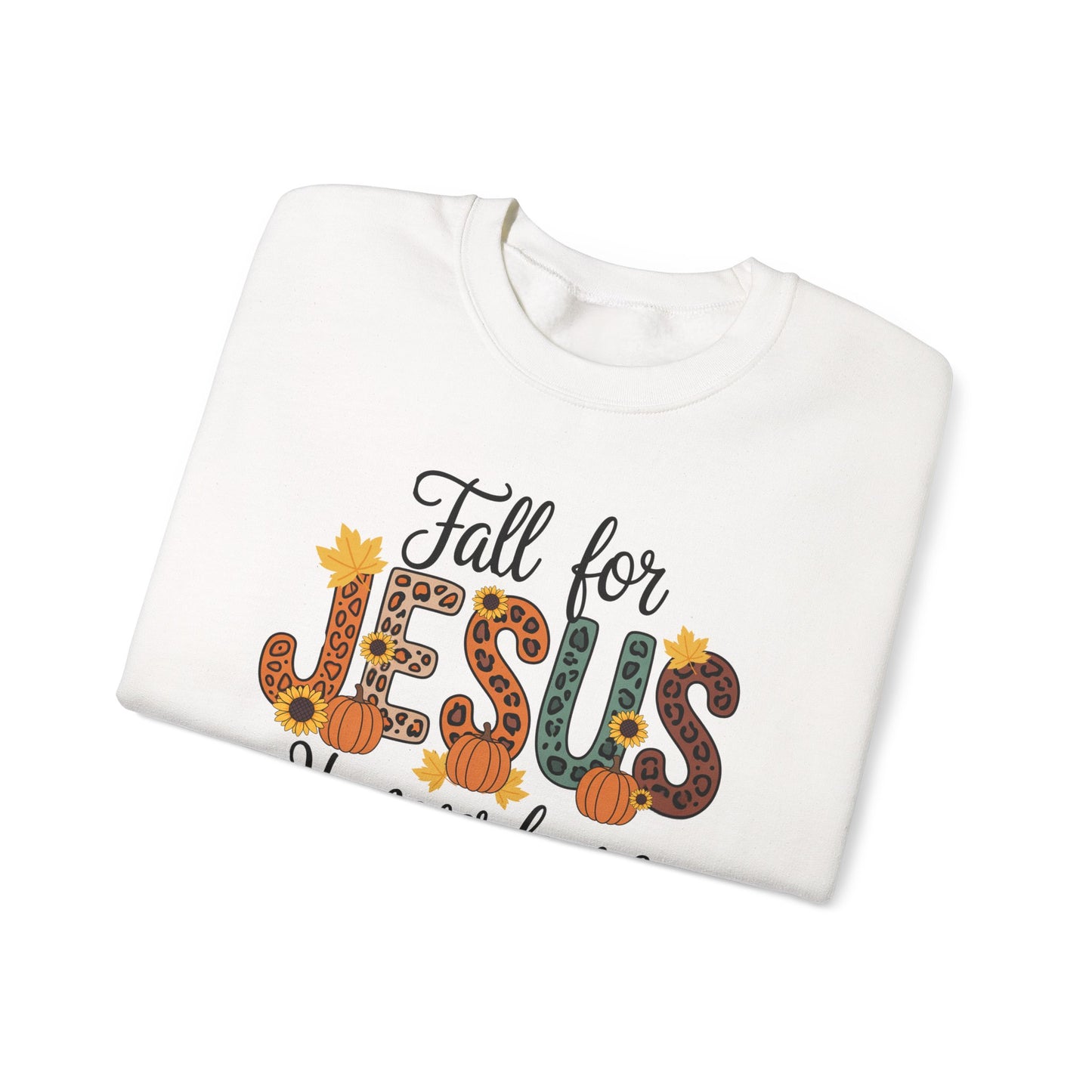 Cozy Christian Sweatshirt, Fall for Jesus, Unisex Crewneck, Religious Apparel, Faith-Based Gift, Inspirational Clothing