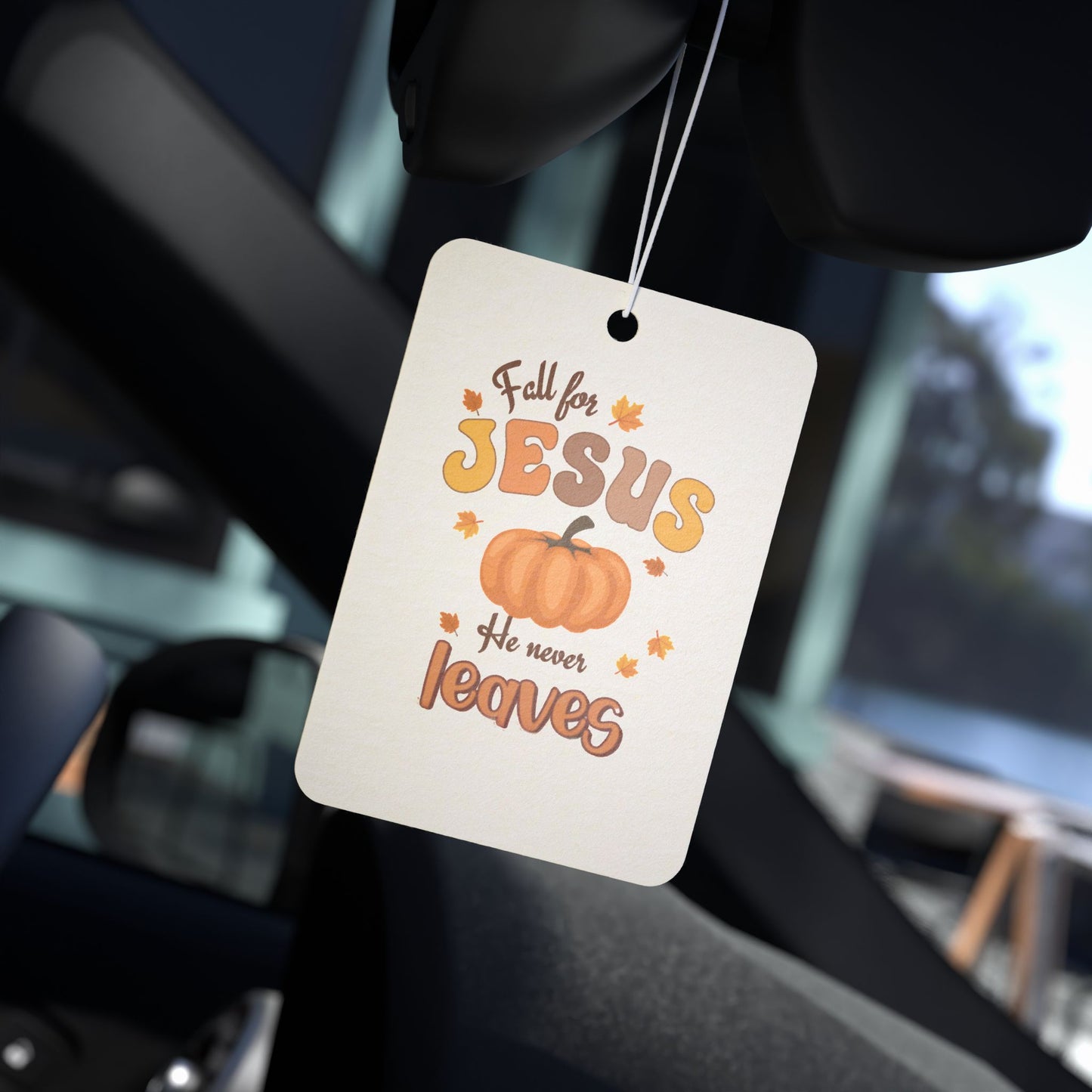 Fall for Jesus Pumpkin Car Air Freshener, Christian Car Decor, Autumn Scent, Faith-Based Gift, Thanksgiving Decor