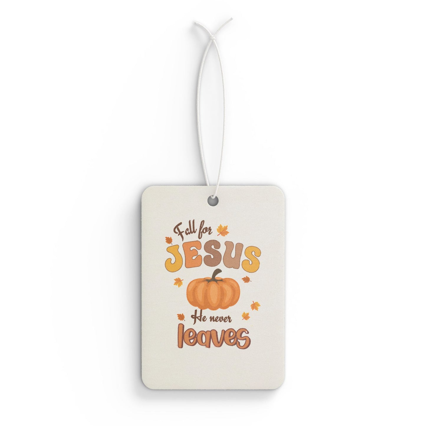 Fall for Jesus Pumpkin Car Air Freshener, Christian Car Decor, Autumn Scent, Faith-Based Gift, Thanksgiving Decor