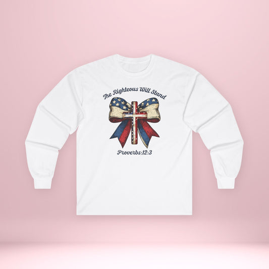 Patriotic Long Sleeve Tee - Inspire Your Faith with Style | Great for Holidays, Events, and Casual Wear