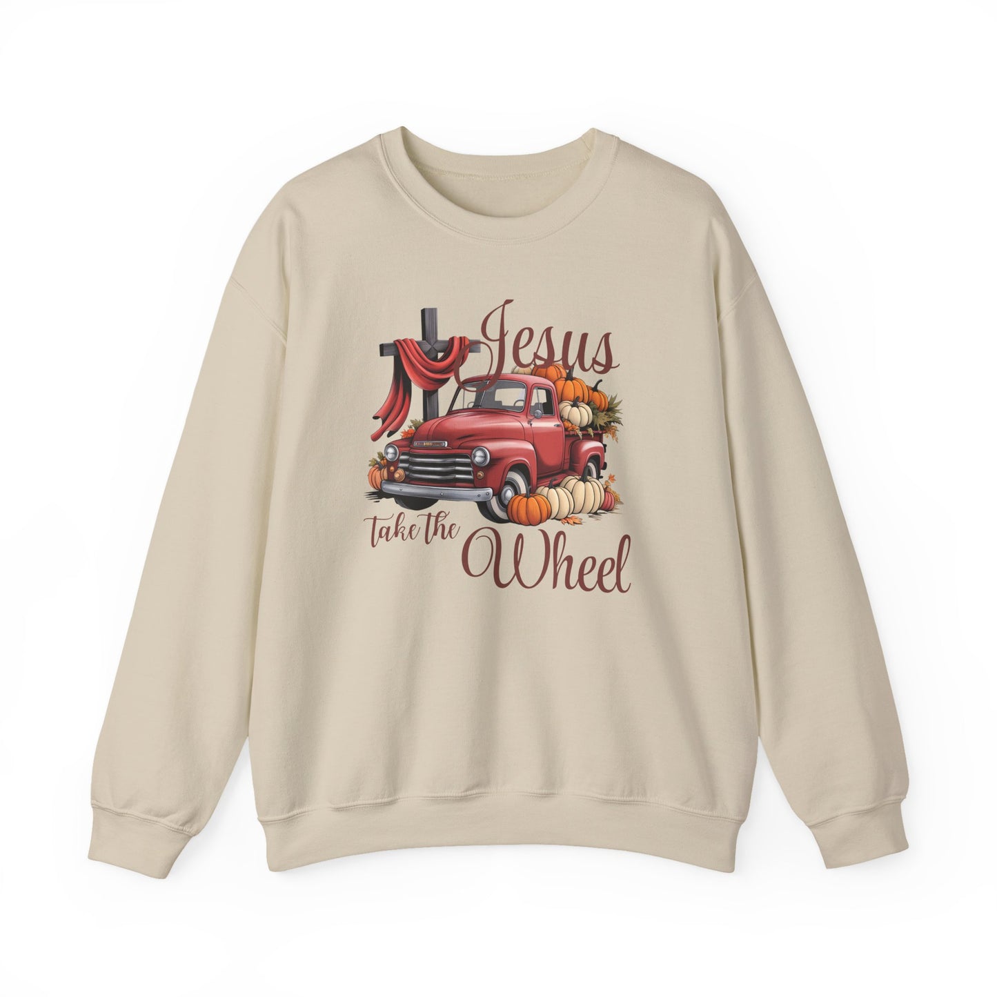 Vintage Jesus Take the Wheel Crewneck Sweatshirt, Fall Fashion, Christian Gifts, Thanksgiving Apparel, Cozy Sweater