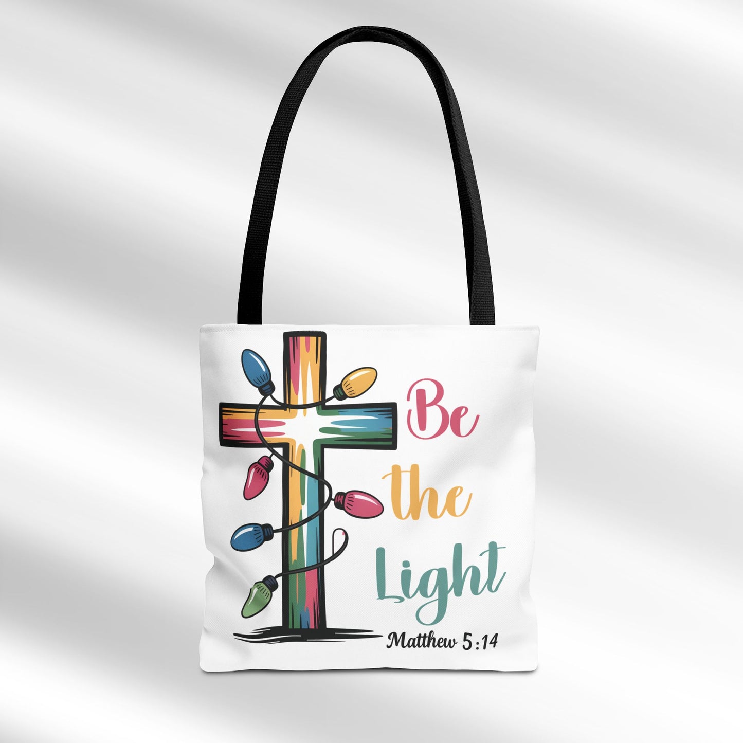 Be the Light Christmas Cross Tote Bag - Festive & Durable Carryall