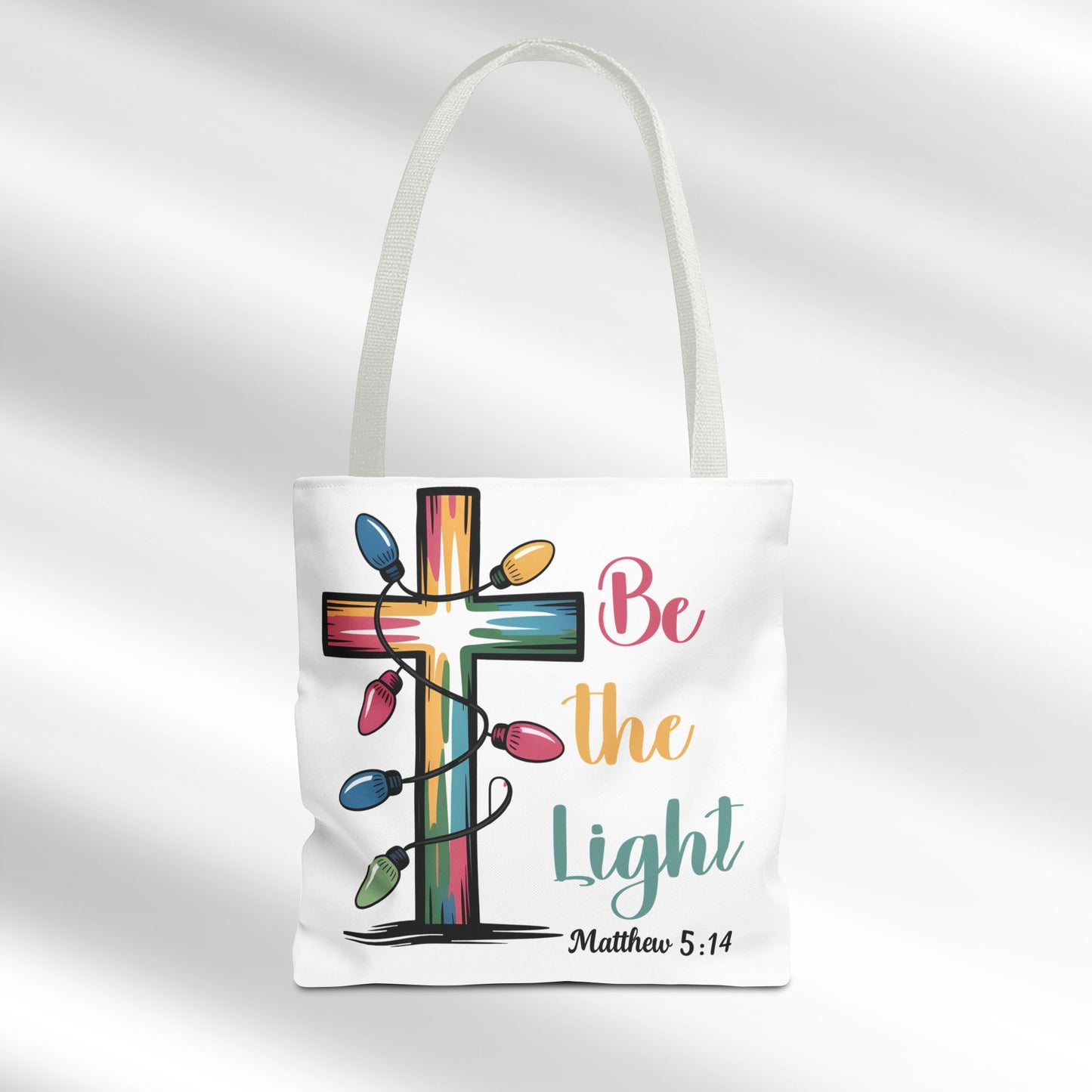 Be the Light Christmas Cross Tote Bag - Festive & Durable Carryall