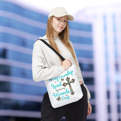 Faith-Inspired Tote Bag, Religious Tote, Cross Design Bag, Gift for Believers, Worship Accessory, Christian Tote