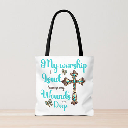 Faith-Inspired Tote Bag, Religious Tote, Cross Design Bag, Gift for Believers, Worship Accessory, Christian Tote