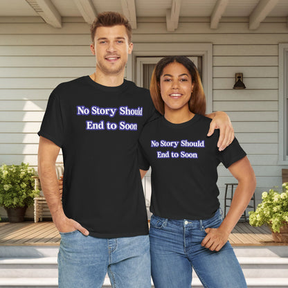“No One’s Story Should End Too Soon” Personalized Memorial Ribbon & Wings Tee | In Memory Of Shirt | Gone Too Soon Awareness Gift