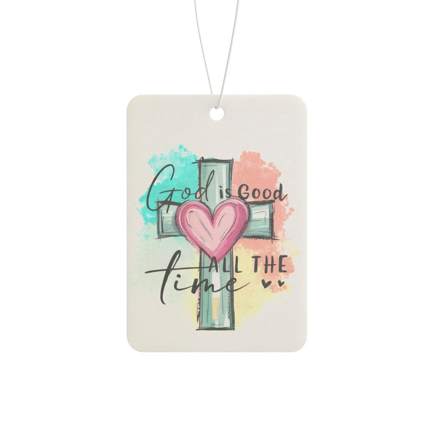 Inspirational Car Air Freshener - Faith-Based, Religious Gift, Cross Design, Home Décor, Christian Decoration