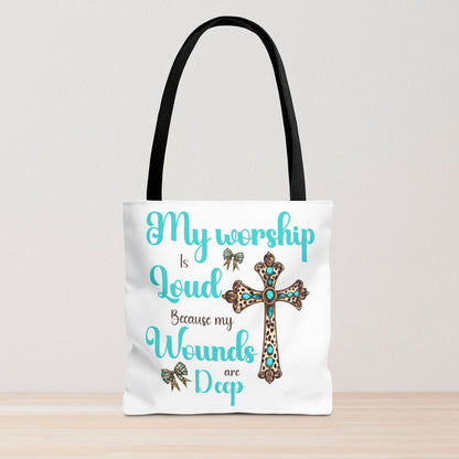 Faith-Inspired Tote Bag, Religious Tote, Cross Design Bag, Gift for Believers, Worship Accessory, Christian Tote