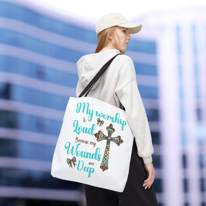 Faith-Inspired Tote Bag, Religious Tote, Cross Design Bag, Gift for Believers, Worship Accessory, Christian Tote