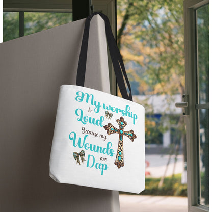 Faith-Inspired Tote Bag, Religious Tote, Cross Design Bag, Gift for Believers, Worship Accessory, Christian Tote
