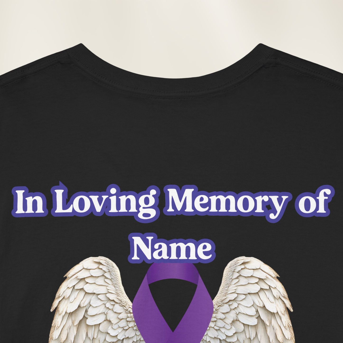 “No One’s Story Should End Too Soon” Personalized Memorial Ribbon & Wings Tee | In Memory Of Shirt | Gone Too Soon Awareness Gift