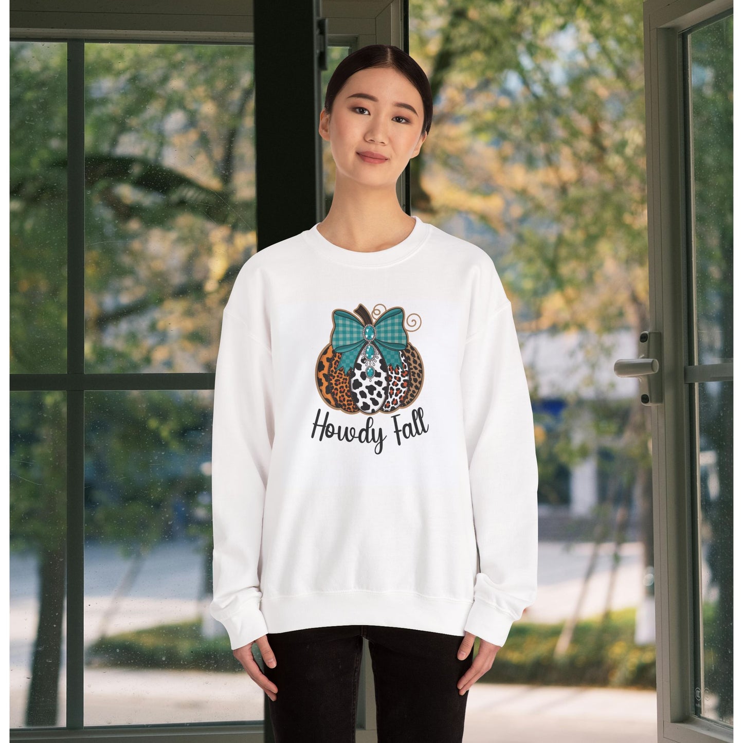 Autumn-Inspired Crewneck Sweatshirt, Cozy Fall Apparel,Sweatshirt, Howdy Fall Sweatshirt, Thanksgiving Sweater, Seasonal Style