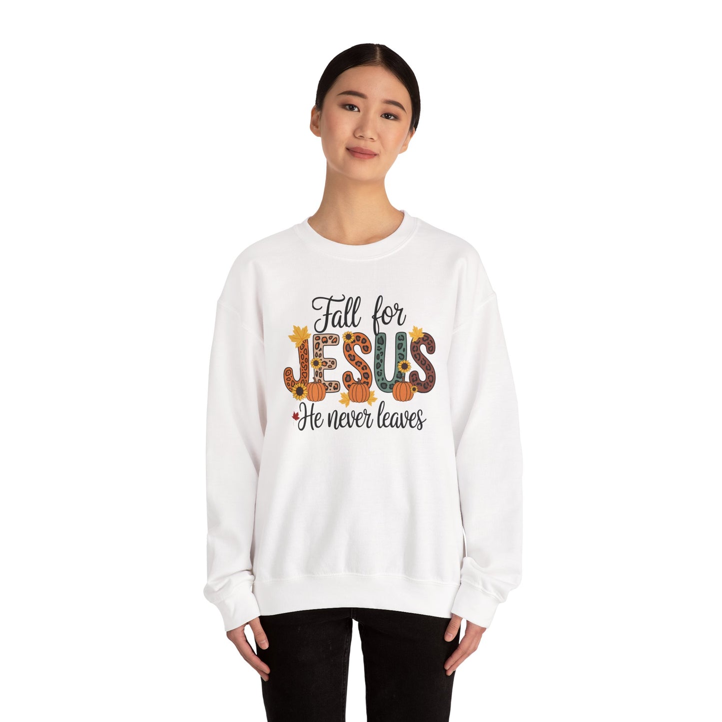 Cozy Christian Sweatshirt, Fall for  Jesus, Unisex Crewneck, Religious Apparel, Faith-Based Gift, Inspirational Clothing