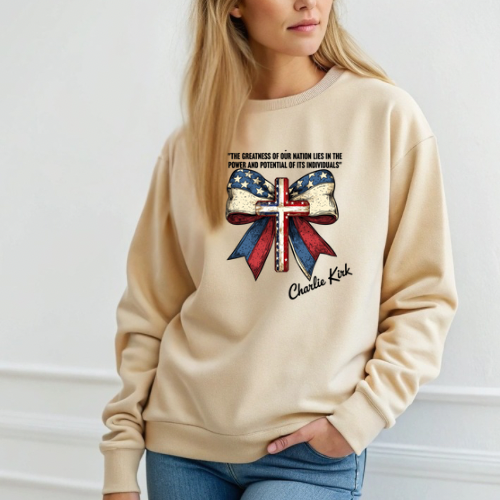 Patriotic Quote Crewneck Sweatshirt - Cozy Unisex Sweater for Holidays, Gift for Veterans, Americana Style, Ideal for Fourth of July, [...]