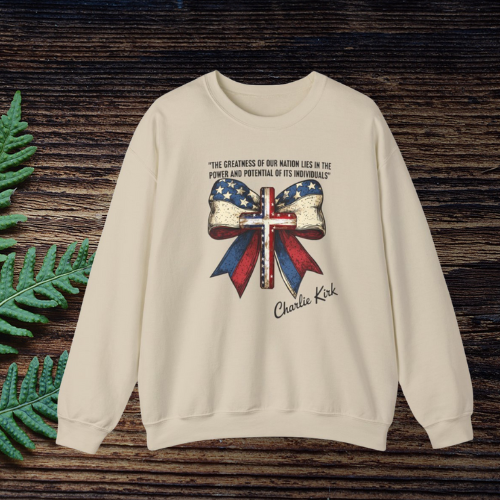 Patriotic Quote Crewneck Sweatshirt - Cozy Unisex Sweater for Holidays, Gift for Veterans, Americana Style, Ideal for Fourth of July, [...]