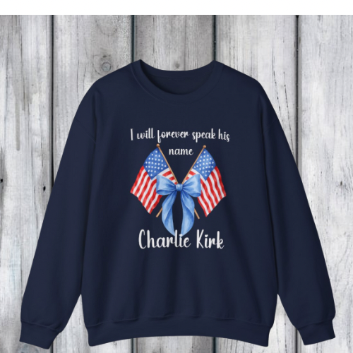 Charlie Kirk Memorial Tribute Sweatshirt, Comfort Wear for Remembrance, Unisex Crewneck, Gift for Loved Ones, Honor and Cherish Forever