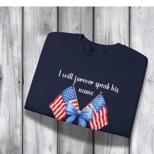Charlie Kirk Patriotic Tribute Tee, I Will Forever Speak His Name, Memorial Day Shirt, Commemorative Tee, Veteran's Day Gift