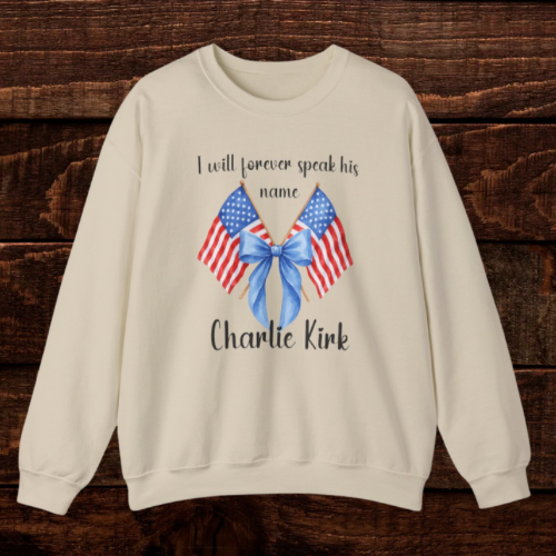 Charlie Kirk Memorial Crewneck Sweatshirt - Unisex Heavy Blend™ - I Will Forever Speak His Name - Perfect for Remembrance, Gifts, Veterans Day, [...]