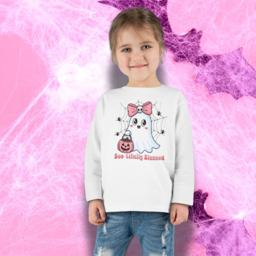 Toddler Long Sleeve Tee - Cute Ghost Design, Perfect for Halloween, Toddler Outfit, Adorable Gift, Cozy Long Sleeve Shirt, Festive [...]