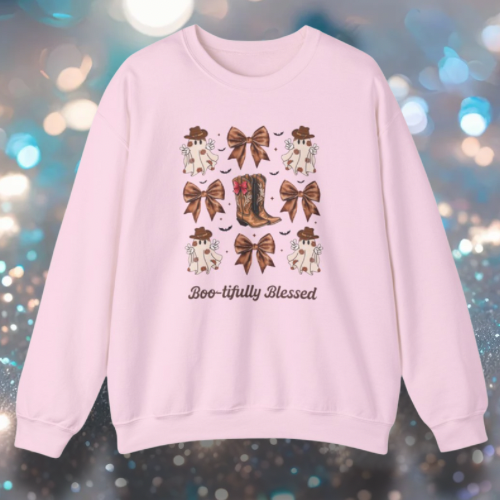 Boo-tifully Blessed Sweatshirt, Cozy Apparel for Fall, Thanksgiving Outfit, Gift for Her, Country Chic Gatherings, Inspirational Crewneck