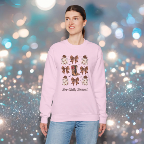 Boo-tifully Blessed Sweatshirt, Cozy Apparel for Fall, Thanksgiving Outfit, Gift for Her, Country Chic Gatherings, Inspirational Crewneck