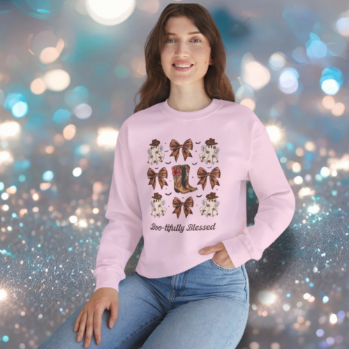 Boo-tifully Blessed Sweatshirt, Cozy Apparel for Fall, Thanksgiving Outfit, Gift for Her, Country Chic Gatherings, Inspirational Crewneck