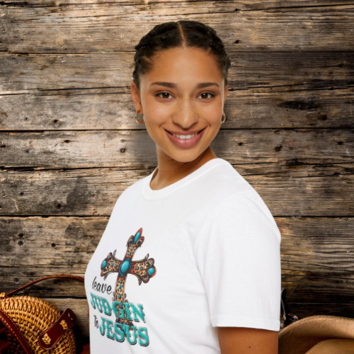 Unisex Inspirational T-Shirt - Leave Judging to Jesus, Christian Apparel, Faith-Based Gift, Spiritual Wear, Casual Tee