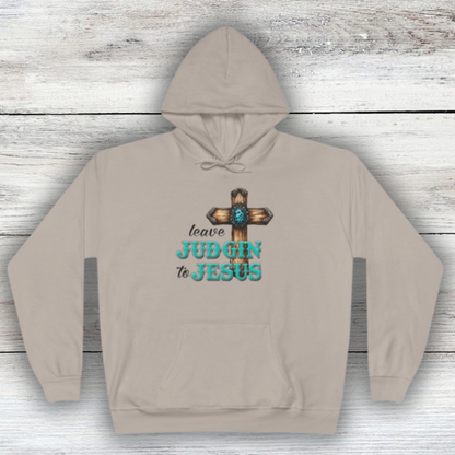 Inspirational Eco-Friendly Hoodie: 'Leave Judgin to Jesus'