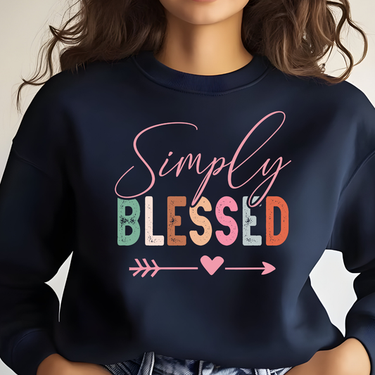 Simply Blessed Crewneck Sweatshirt | Cozy Faith-Inspired Midweight Fleece
