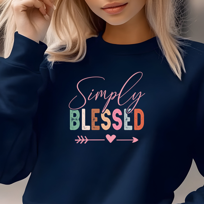 Simply Blessed Crewneck Sweatshirt | Cozy Faith-Inspired Midweight Fleece