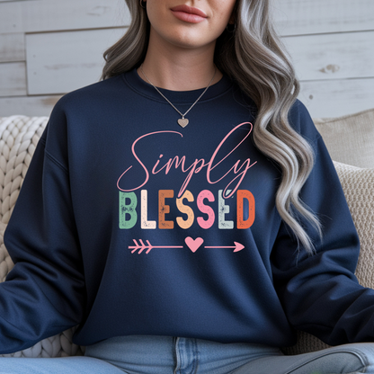 Simply Blessed Crewneck Sweatshirt | Cozy Faith-Inspired Midweight Fleece