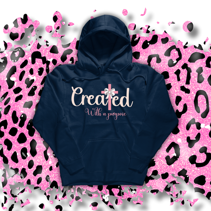 Created with Love Unisex Hoodie, Cozy Sweatshirt for Everyday, Inspirational Gift for Friends, Perfect for Relaxation or Casual Outings