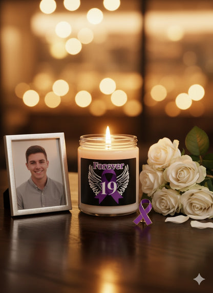 💜 Personalized Overdose Awareness Memorial Candle