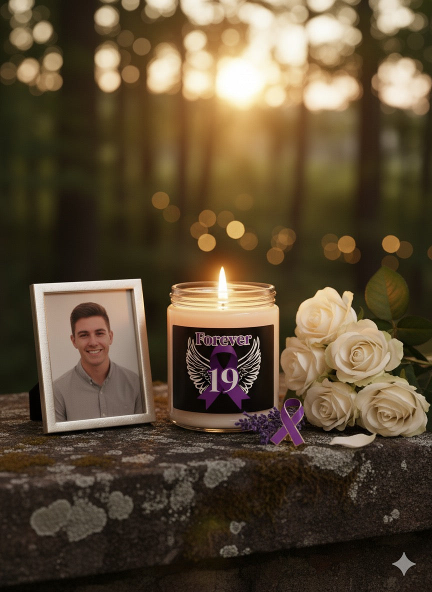 💜 Personalized Overdose Awareness Memorial Candle