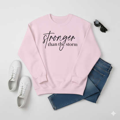Stronger Than The Storm Crewneck Sweatshirt | Resilience & Mental Health Support