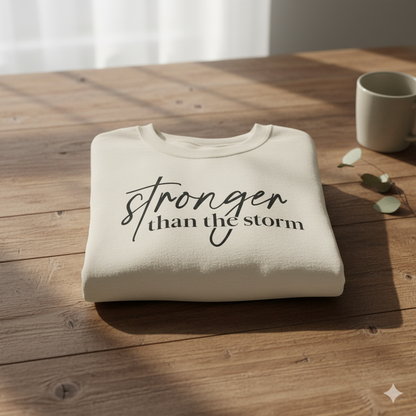 Stronger Than The Storm Crewneck Sweatshirt | Resilience & Mental Health Support